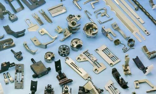 Industrial sewing machine close up
